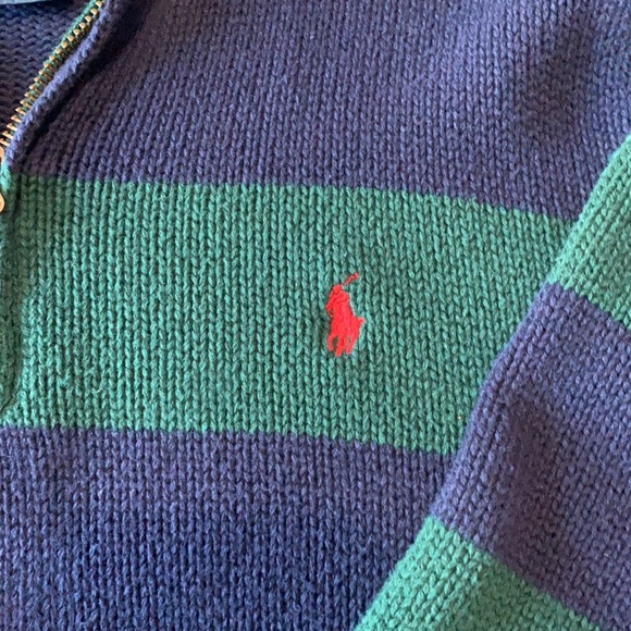 Boys Polo Sweater size L (14-16).  Green and Blue in color. Excellent condition! - Picture 4 of 4